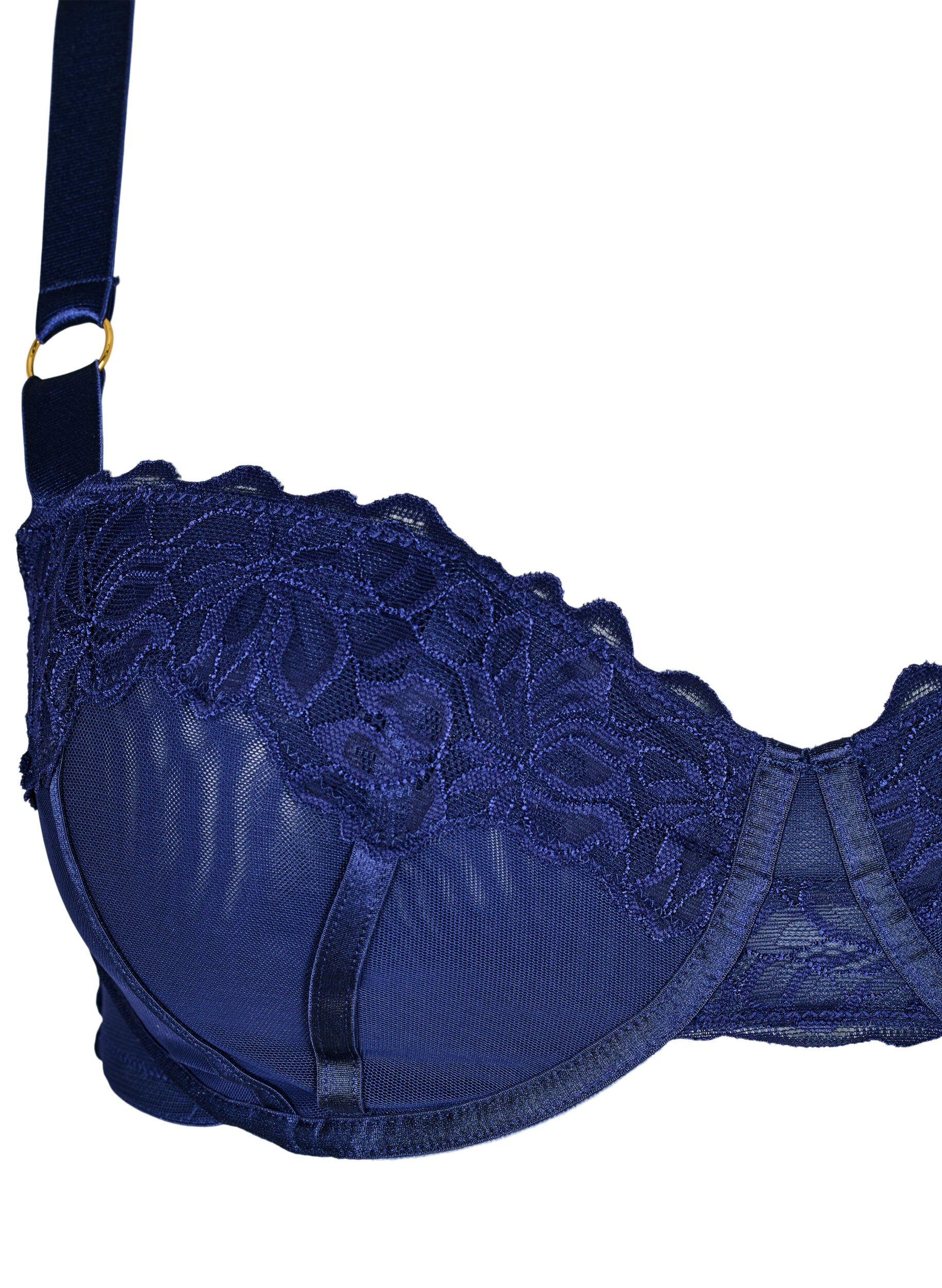Balconette bh med blonder og satinbånd