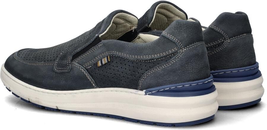 Nelson nubuck instappers donkerblauw