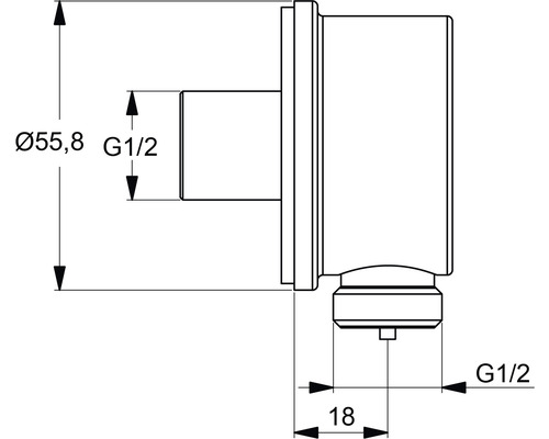 Wandaansluitbocht Ideal Standard Idealrain 1/2
