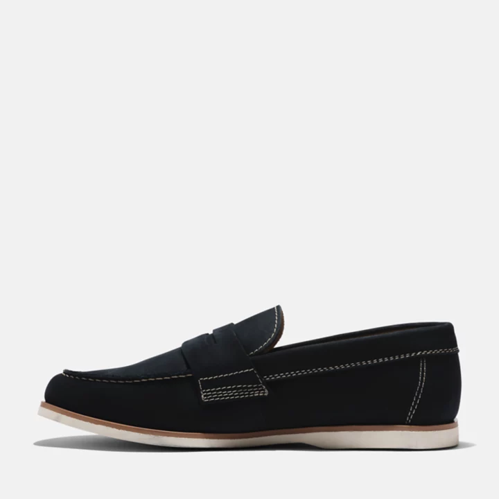 Chaussure bateau classique pour homme en bleu marine