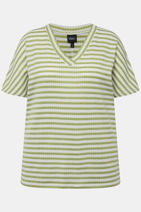 Kurzarmpullover, Two-Tone, Oversized, V-Ausschnitt, Halbarm