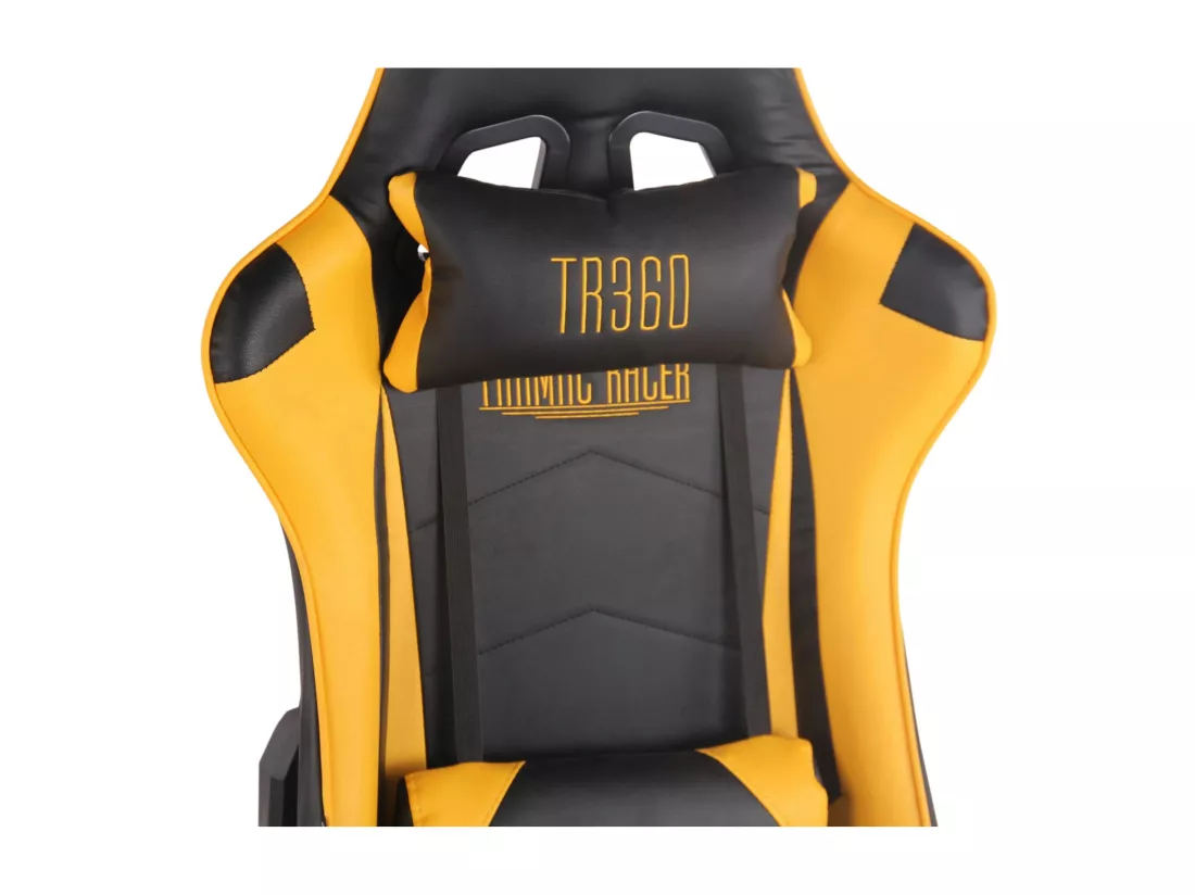 Chaise de bureau - Similicuir & Plastique - Noir / Jaune - Turbo XL