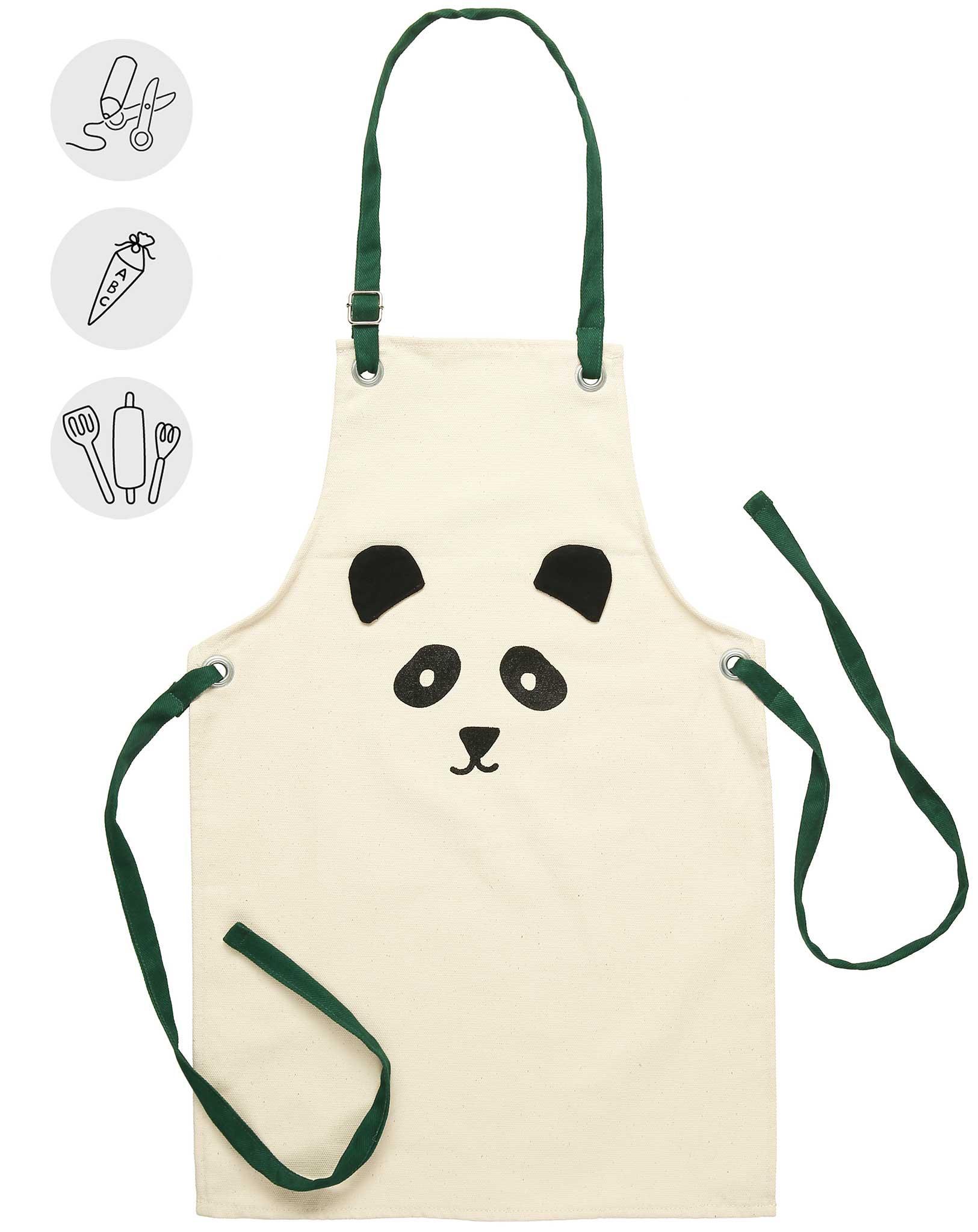 Kinderschürze PANDA MINI in natur (Größe: 3-6 Jahre)