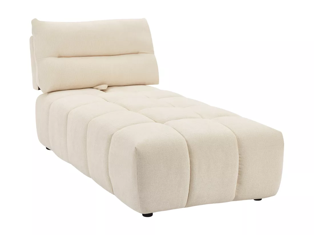 Méridienne dossier avance-recule en tissu texturé beige APOLIU