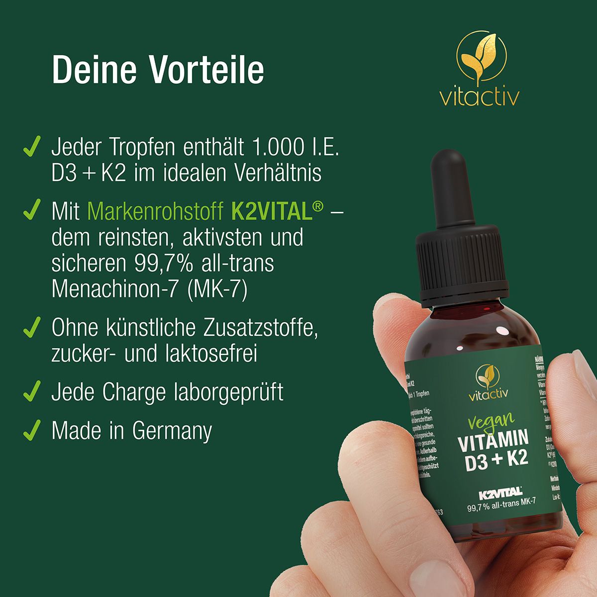 Vitactiv - VITAMIN D3 + K2 TROPFEN