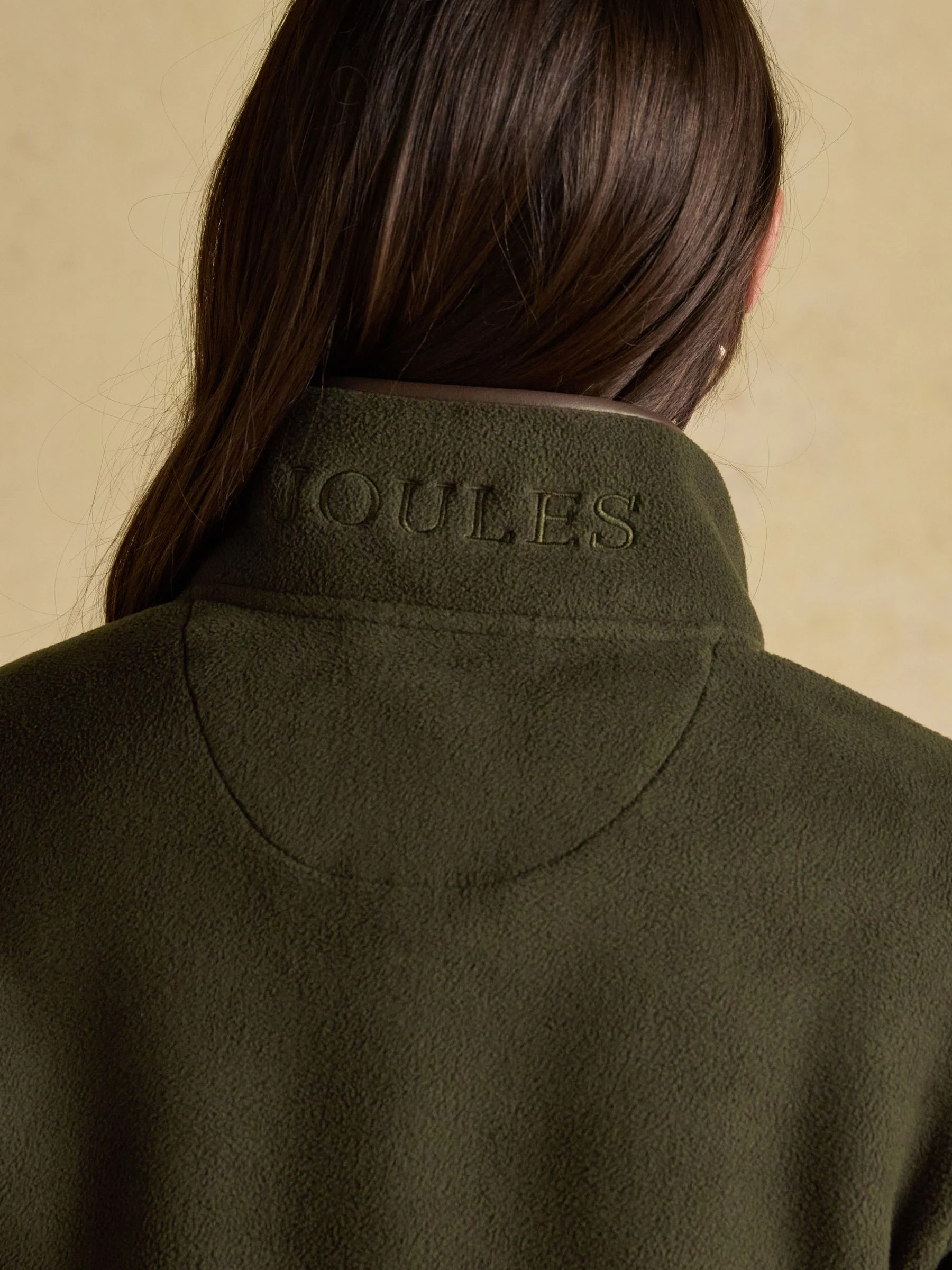 Groen - Heritage fleece met doorlopende rits