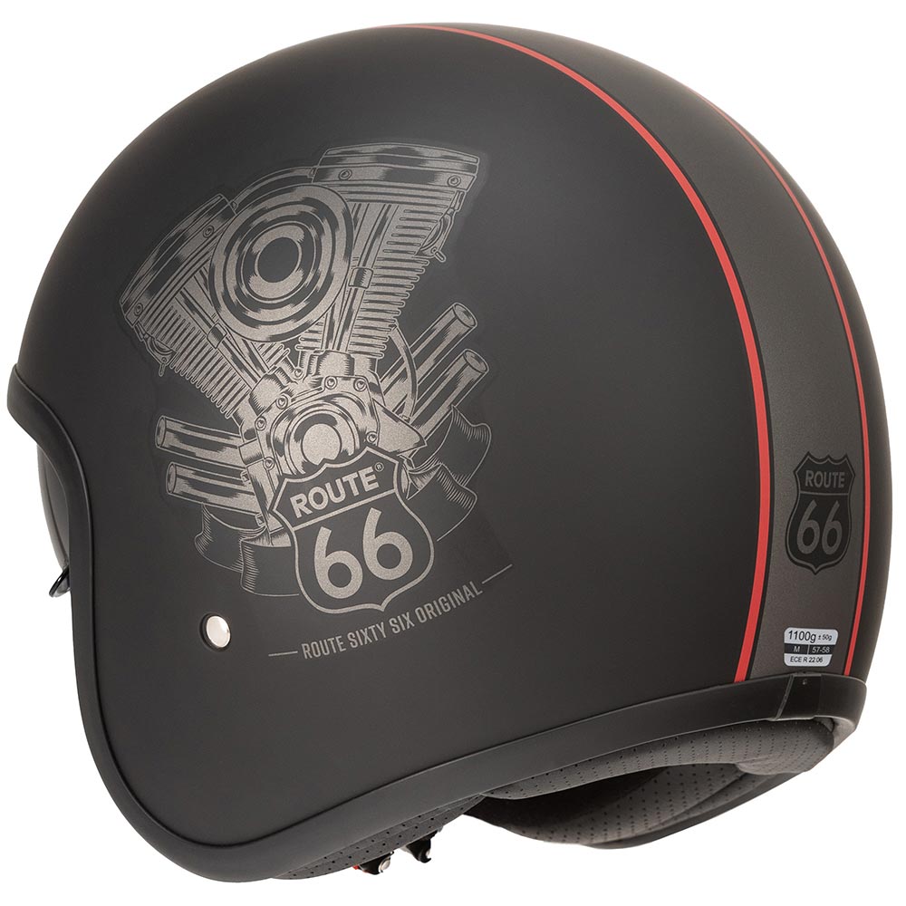 All One - Casque Alamo Evo R66 Noir Mat / Argent / Rouge