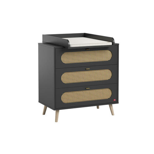 Chambre DUO Lit 70x140 PARIS Commode CANNE Noir - VOX