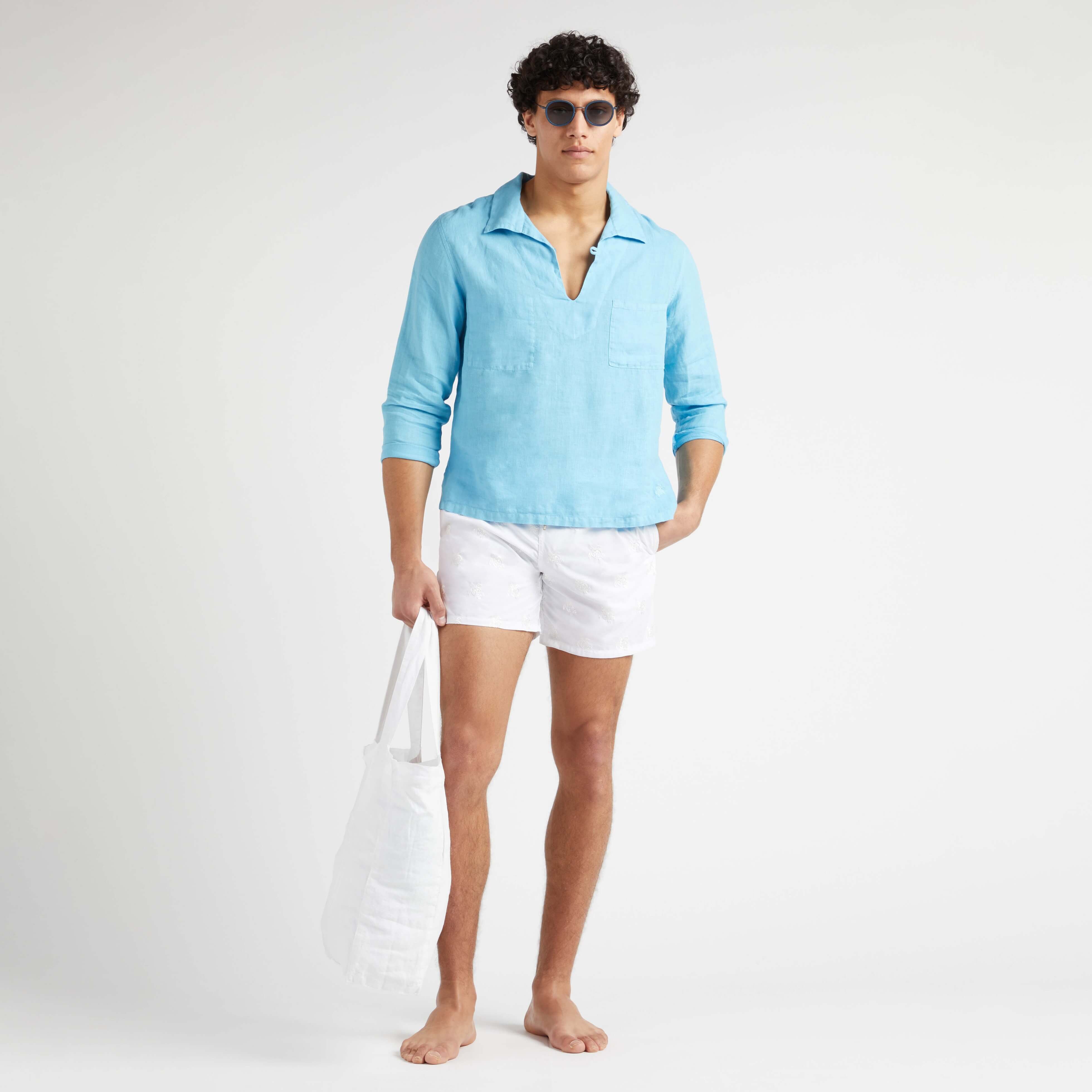 Maillot de Bain Homme Brodé Micro Ronde des Tortues Diagonale - Edition Limitée
