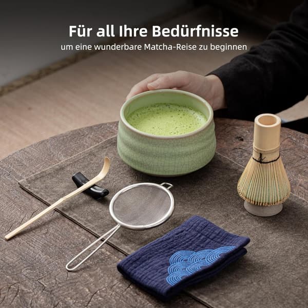 INF Matcha Visp Sett CT Syv Deler - Hvit Krakelert Glasur