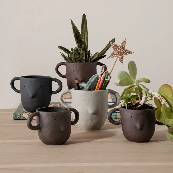 Ferm Living - Mus Blumentopf large, dunkelgrau