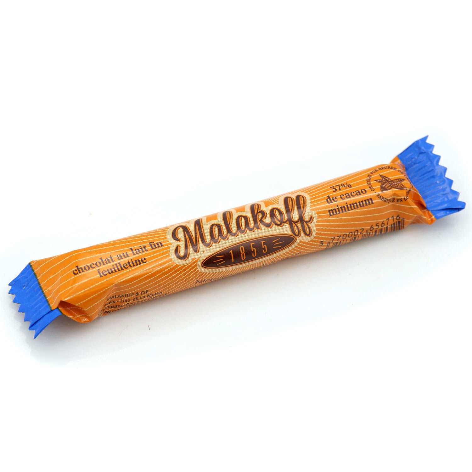 Barre de chocolat Malakoff 1855 au lait fin et feuilletine