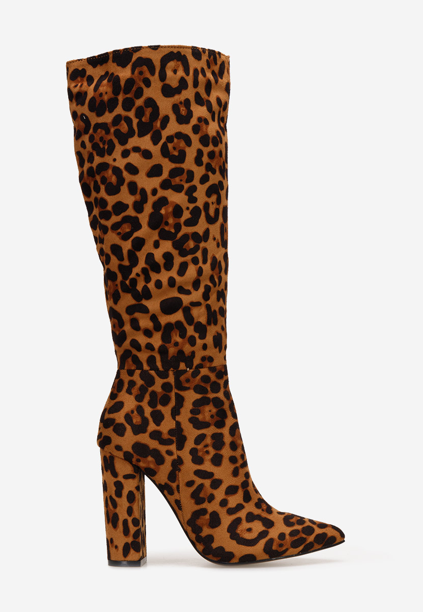 Bottes à talon carré leopard Alyndra
