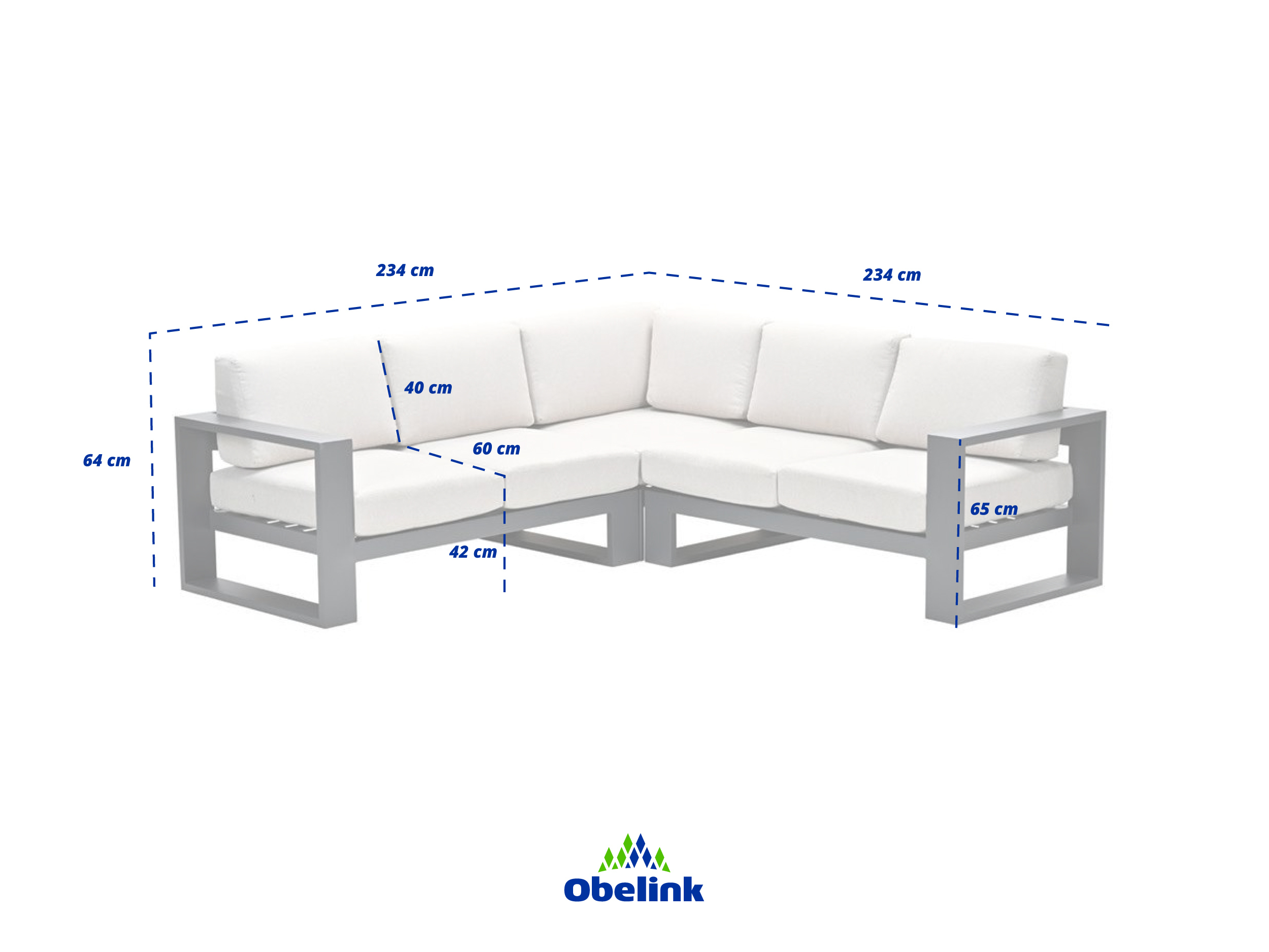 Outdoor Feelings Cuba corner dining loungeset - desert sand