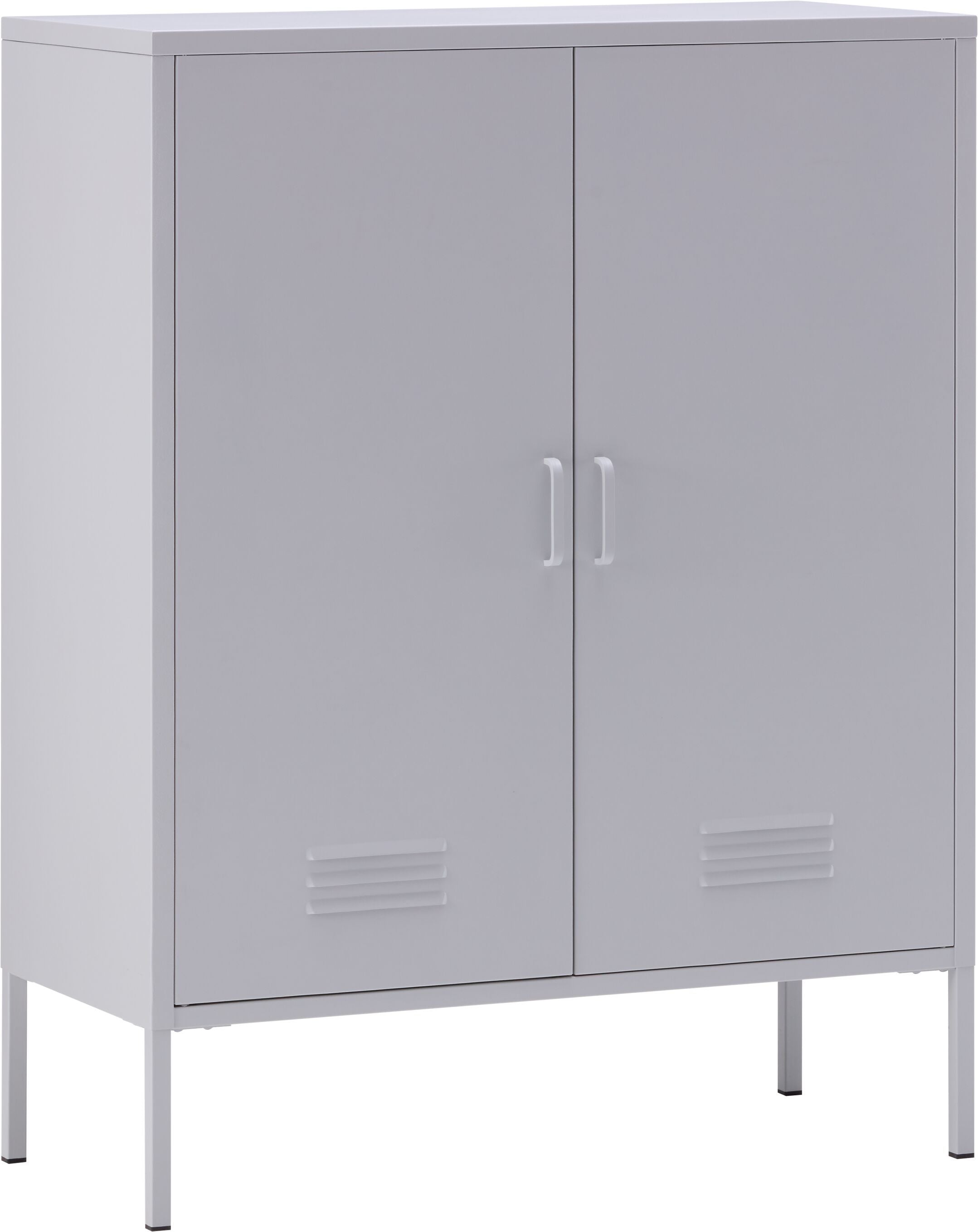 MIKO Kommode Metall lichtgrau85x40x110cm - Hellgrau / B: 85.0 cm x T: 40.0 cm x H: 110.0 cm