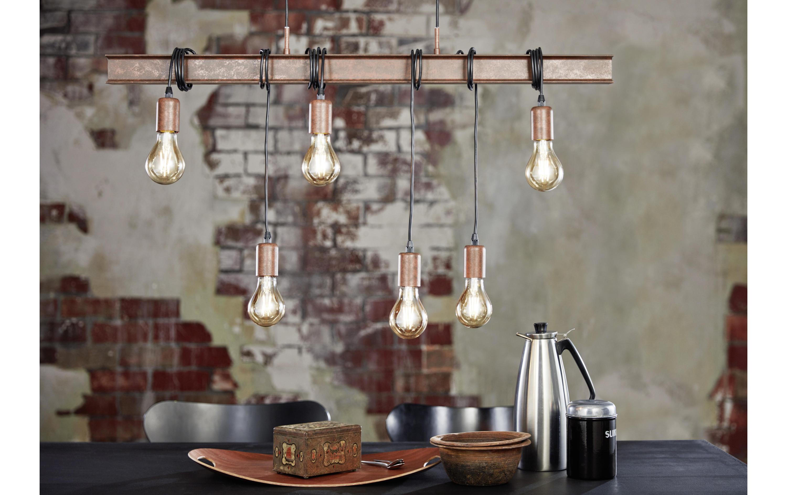 Pendelleuchte TOWNSHEND 4 6x E27 Antik-Braun<br>Pendelleuchte, Braun