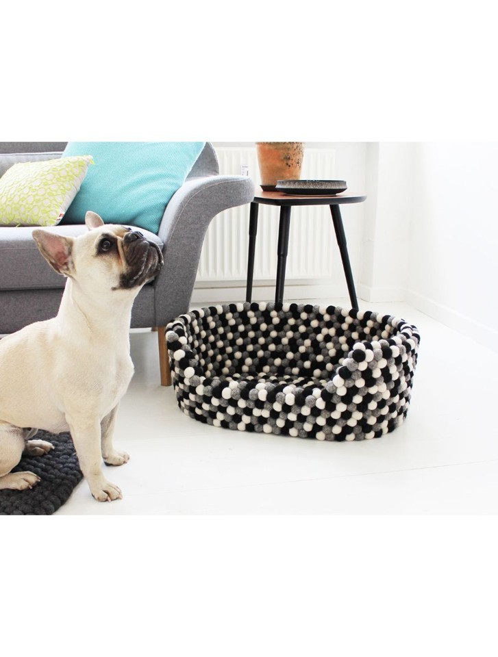 Wooldot - Hundeseng Sort/Hvid S 40 x 30 x 20