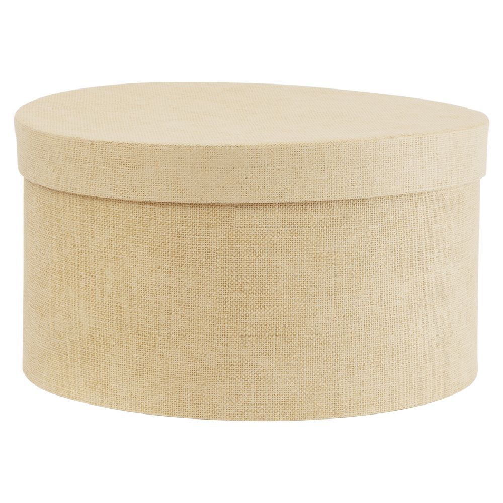 Boîte de rangement ronde beige Ø22xH12cm