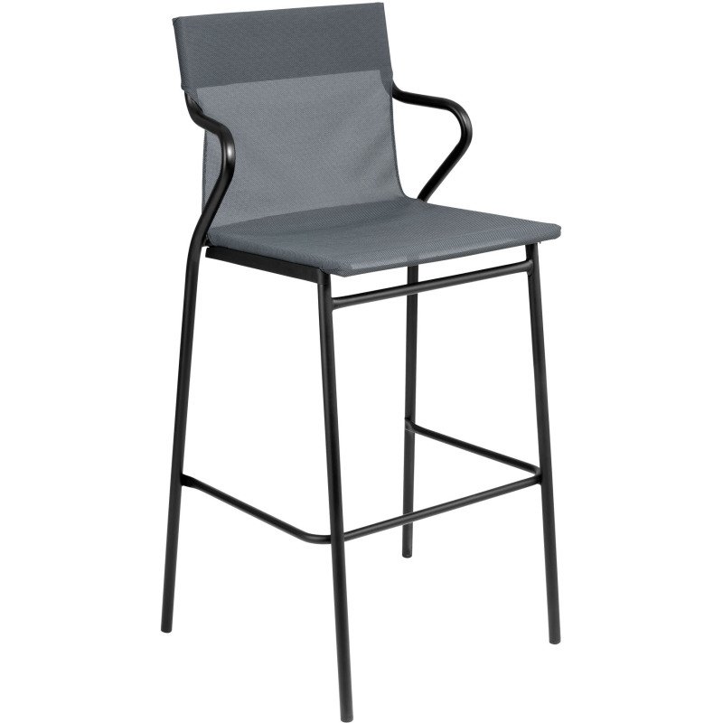 Fauteuil haut Horizon Lafuma - toile batyline - pied acier noir