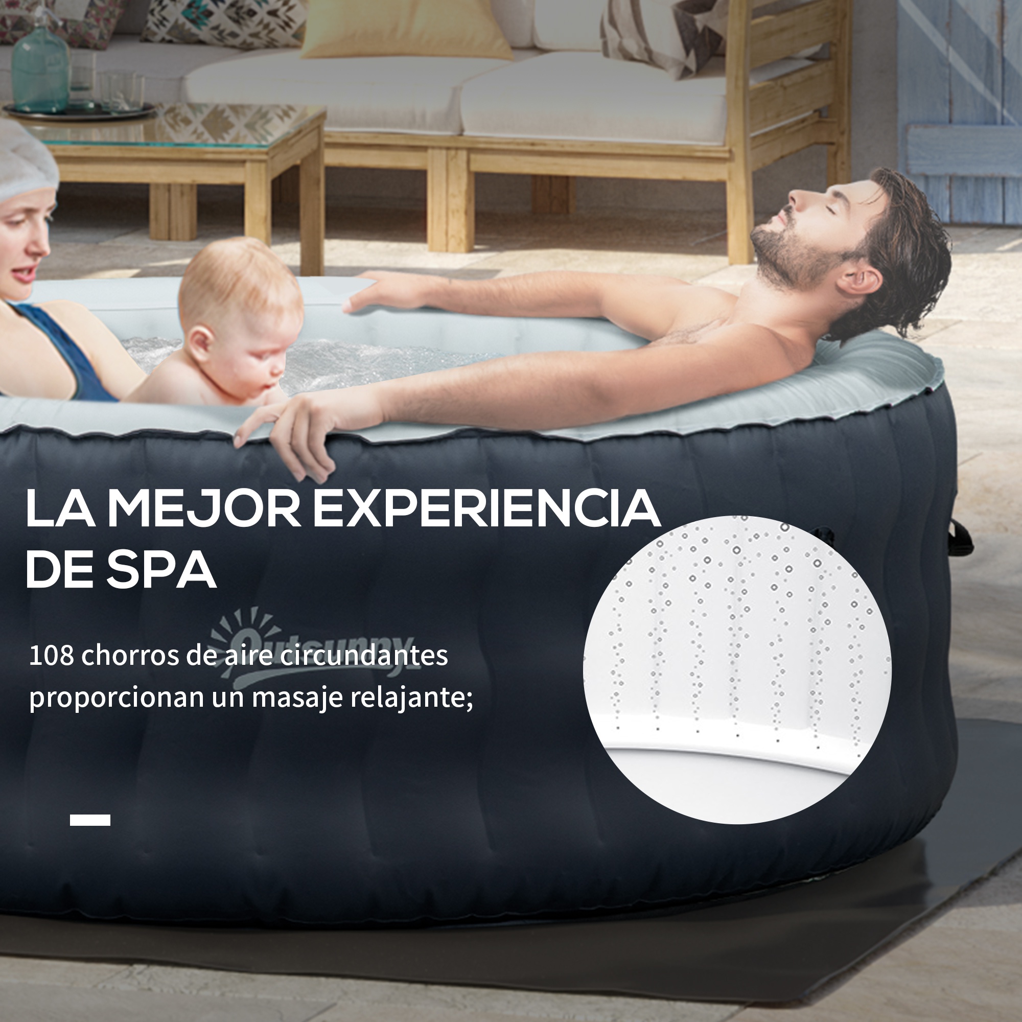 Spa inflável Outsunny 848-046v92nu