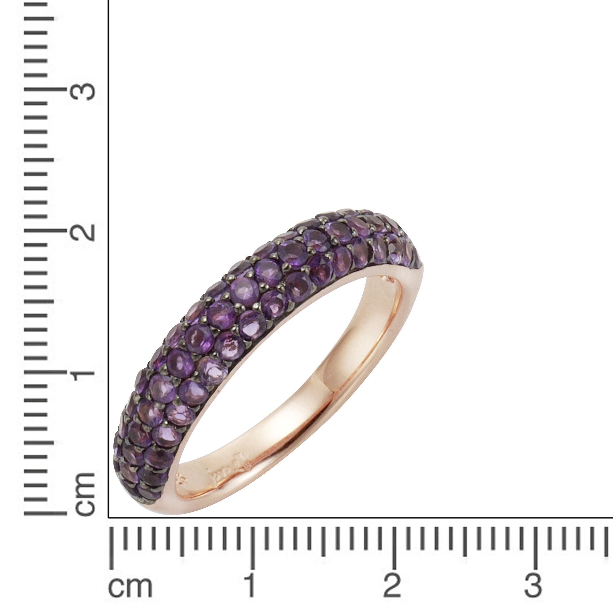 Jamelli Ring 925/- Sterling Silber rotvergoldet Amethyst