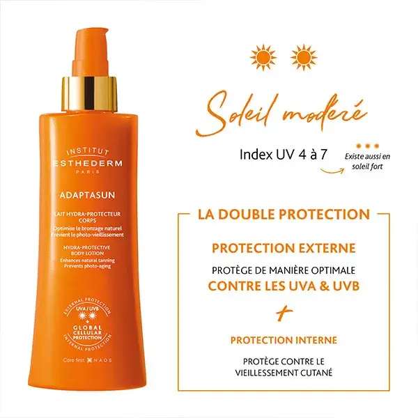 Loção Corporal Protetora Solar Moderada Esthederm ADAPTASUN 200ml
