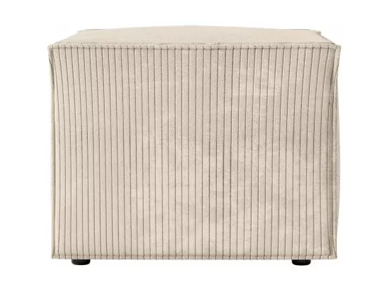Pouf en velours côtelé Clarisse - Beige - L90 x P50 x H41cm - Loungitude