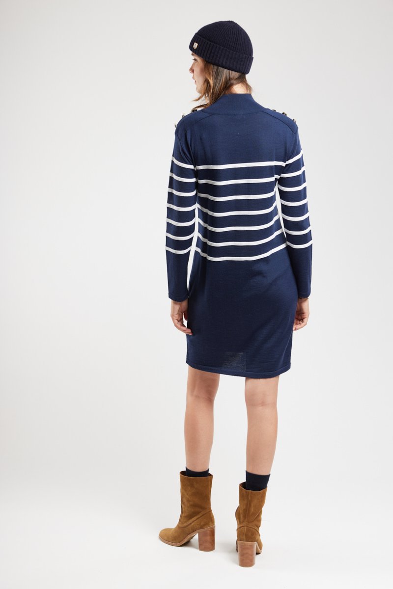 Robe rayée Mona - laine