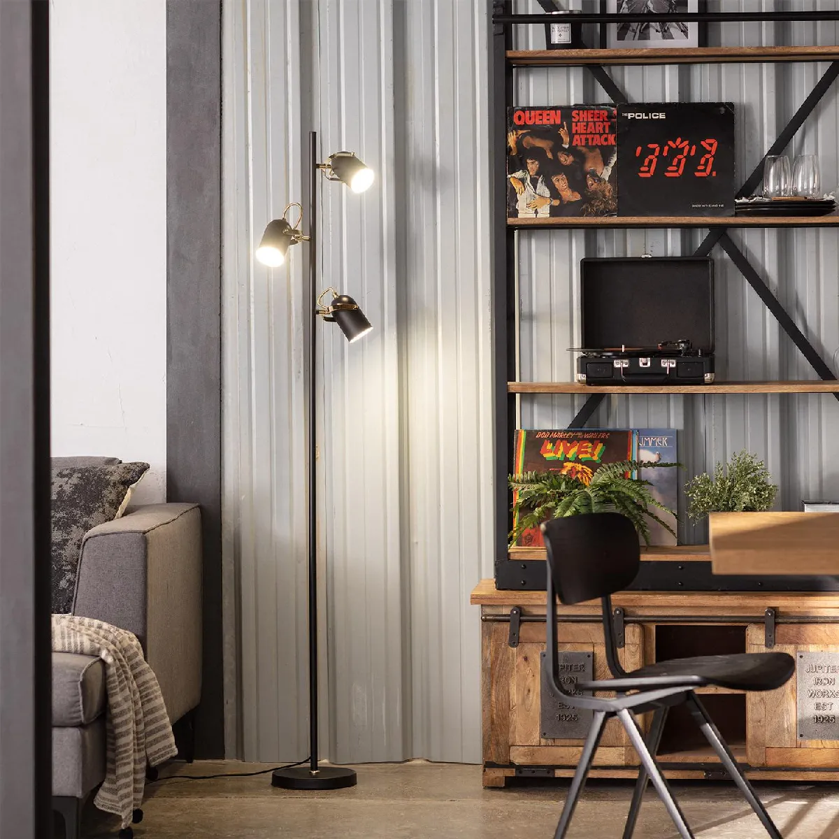 Ledkia Lampadaire Cano - Noir