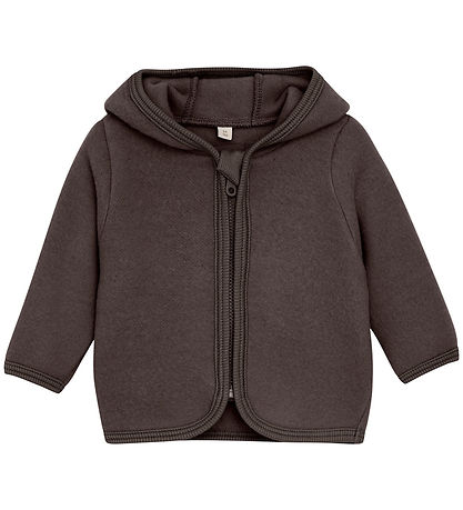 Huttelihut Cardigan - Uldfleece - Raisin m. ?rer