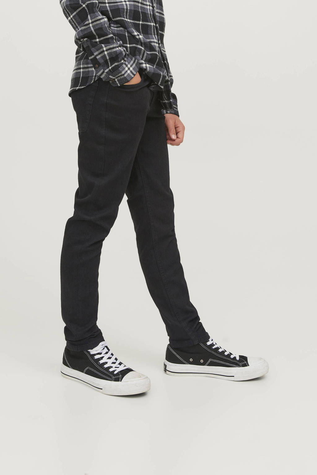 Jeans zwart jongenslow waist slim fit jeans JJIGLENN JJORIGINAL black denim