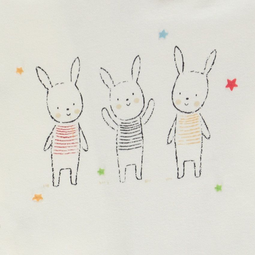 Dors-bien en jersey avec print lapins pour bébé garçon - Ecru