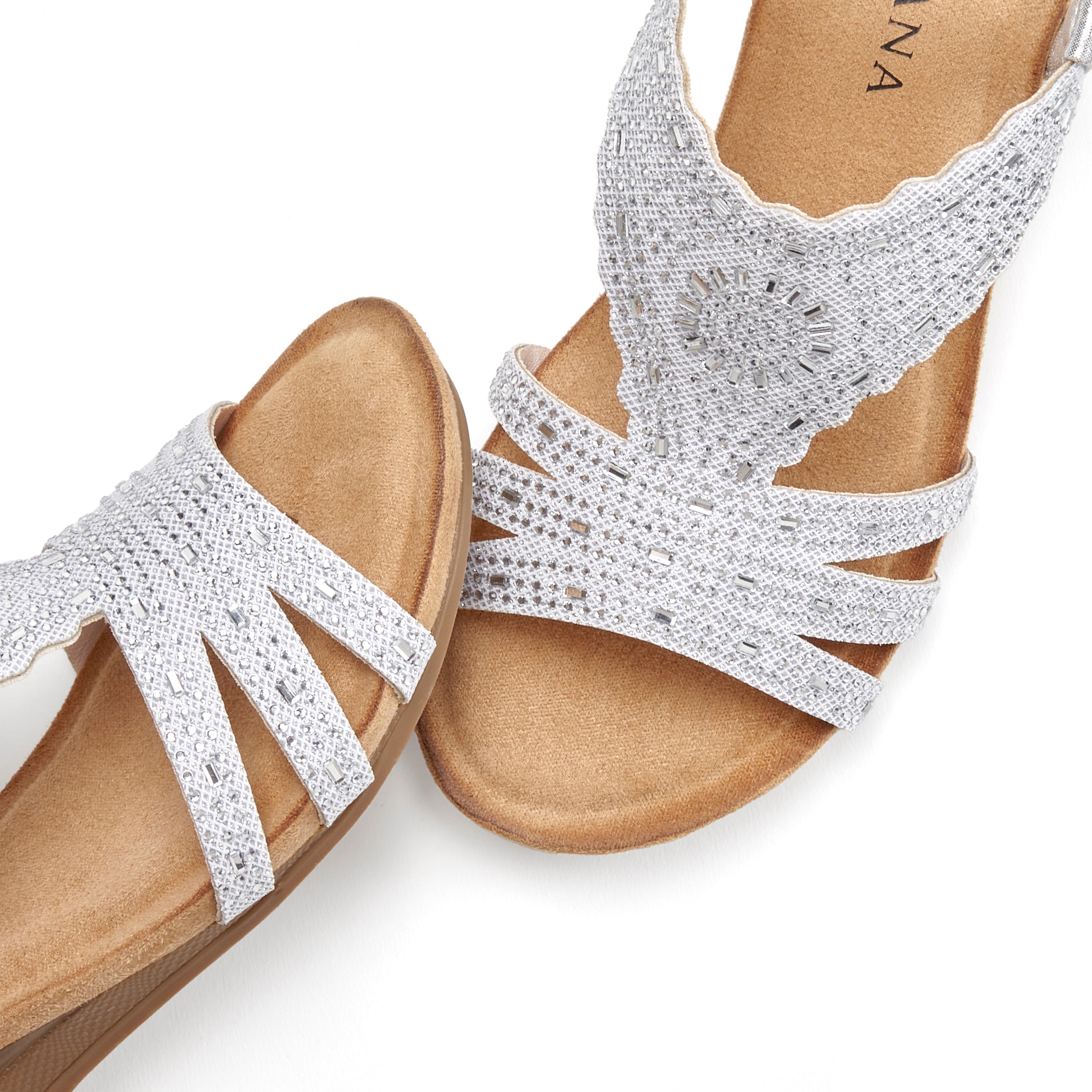 LASCANA Sandalette »Sommerschuh«  Sandale, Sommerschuh mit Glitzerdetails und elastischem Riemchen