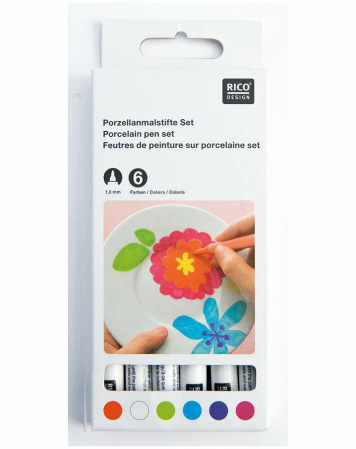Porzellanmalstift-Set 6er-Pack in bunt