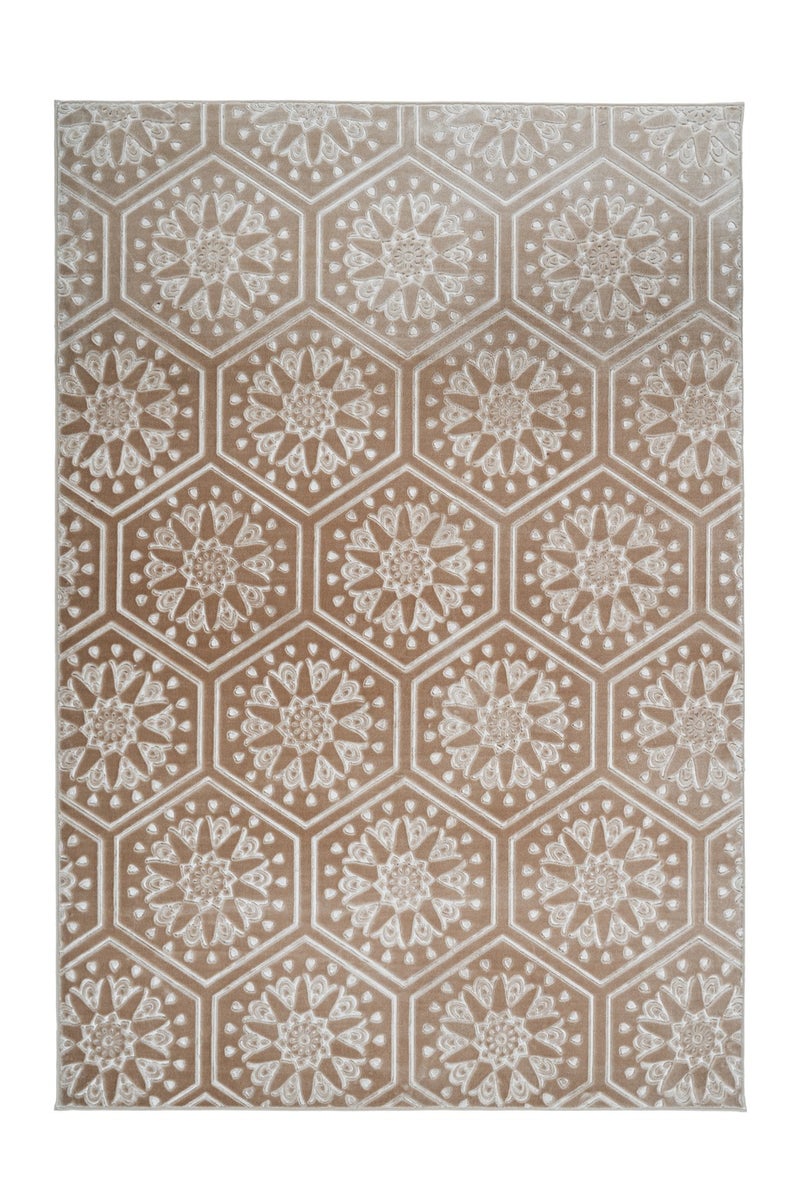Kortpolig vloerkleed Blissique Taupe Modern, Klassiek 80 x 300 cm