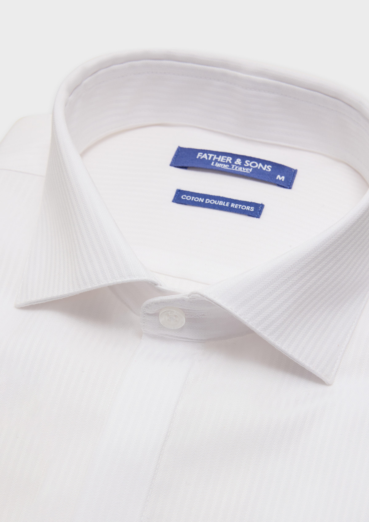 Chemise habillée non-iron Regular en coton façonné blanc à rayures
