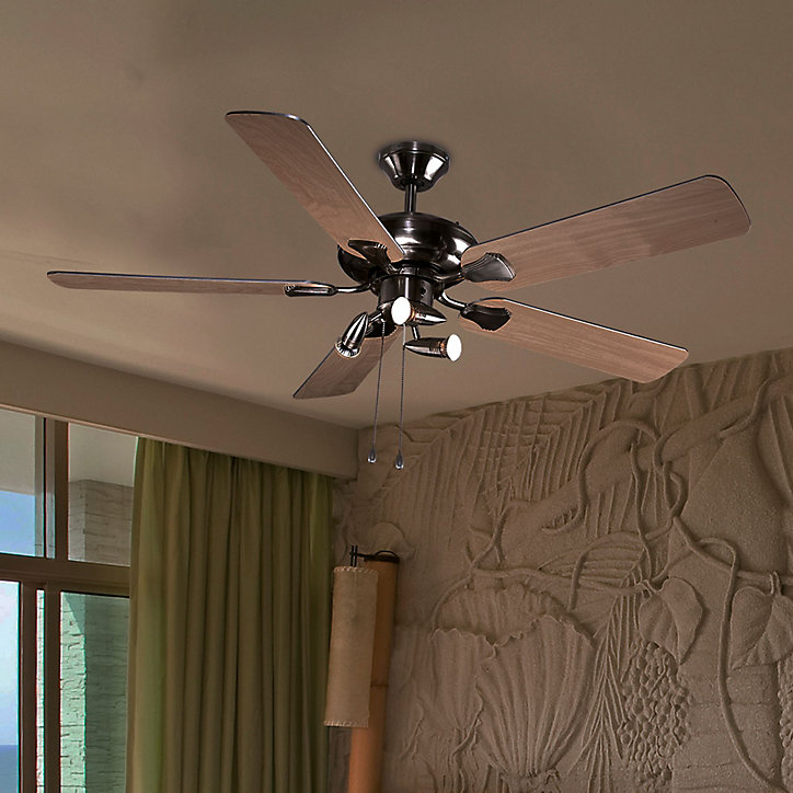 Ventilateur de plafond Colours Tioga chrome 3 x GU10 Ø132 cm