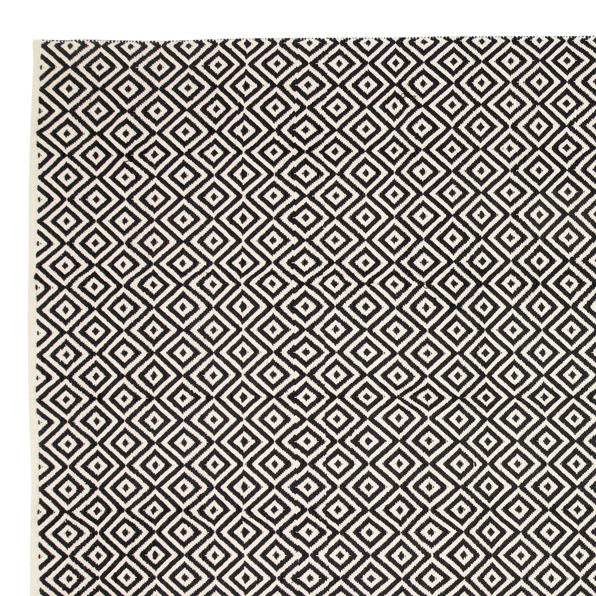My Home Teppich 150x220 cm mit Rauten schwarz / cremeweiss