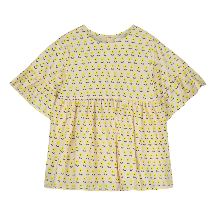 Holi & Love Blouse Pia Fleurs Coton Bio | Rose pêche