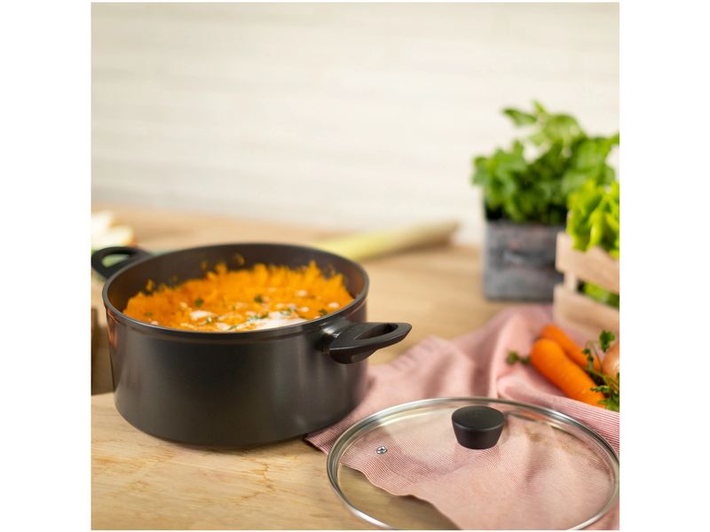 Kuhn Rikon Kochtopf Eeasy Induktion 20 cm, 3 L Topf mit Glasdeckel