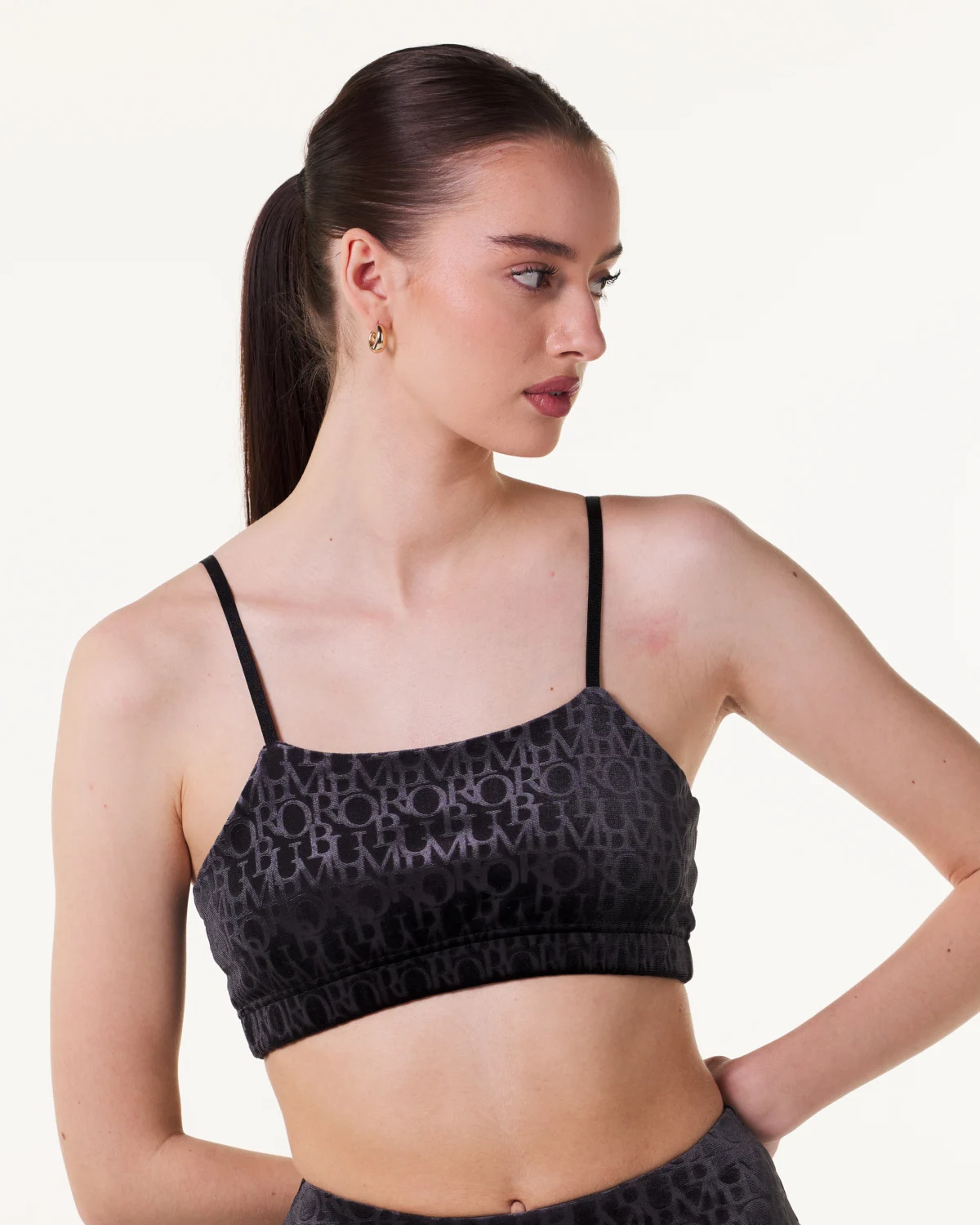 Bumpro Logomania Velour Bralette Black