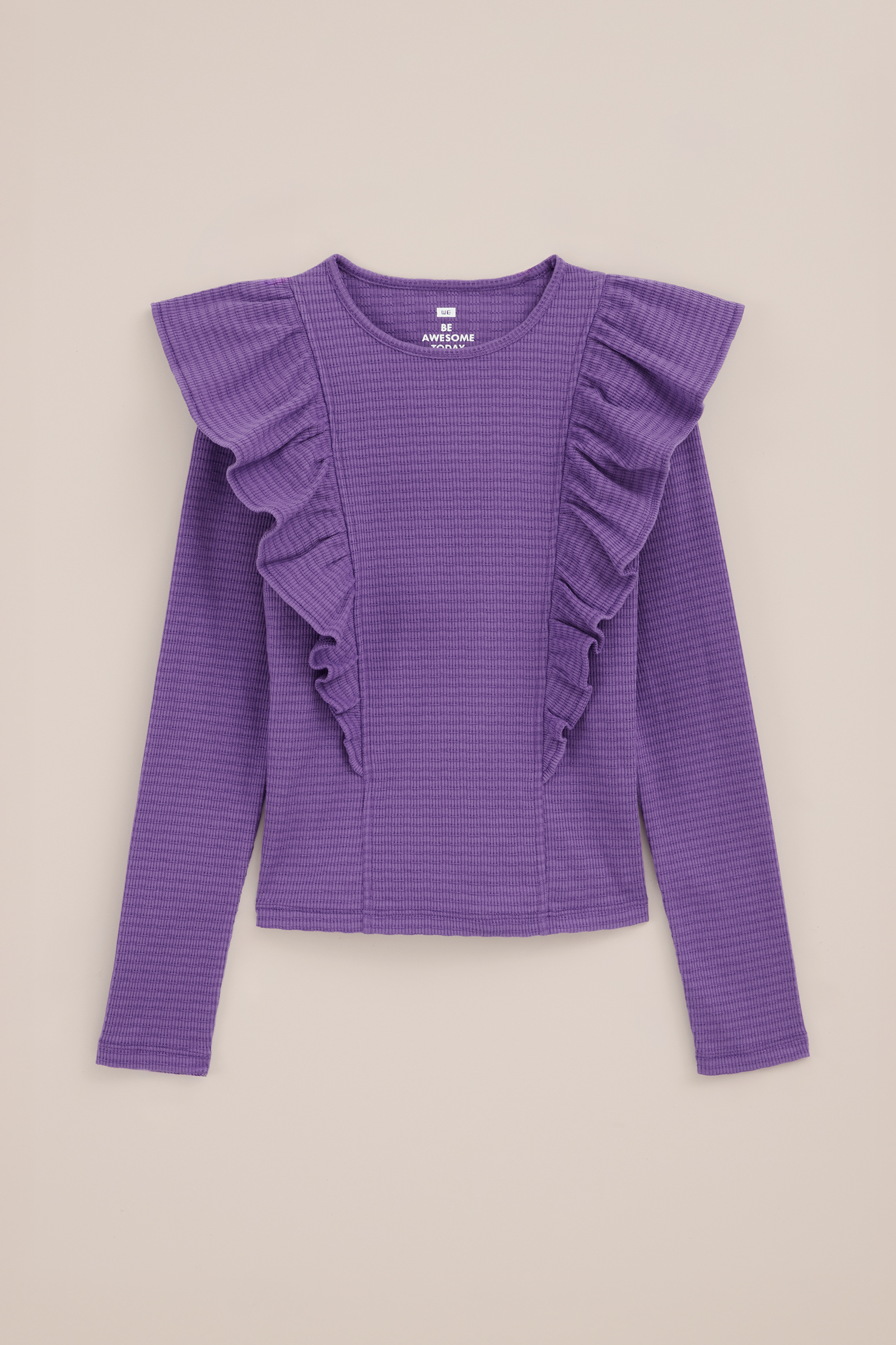 Meisjes T-shirt met ruches WE Fashion Lavendel