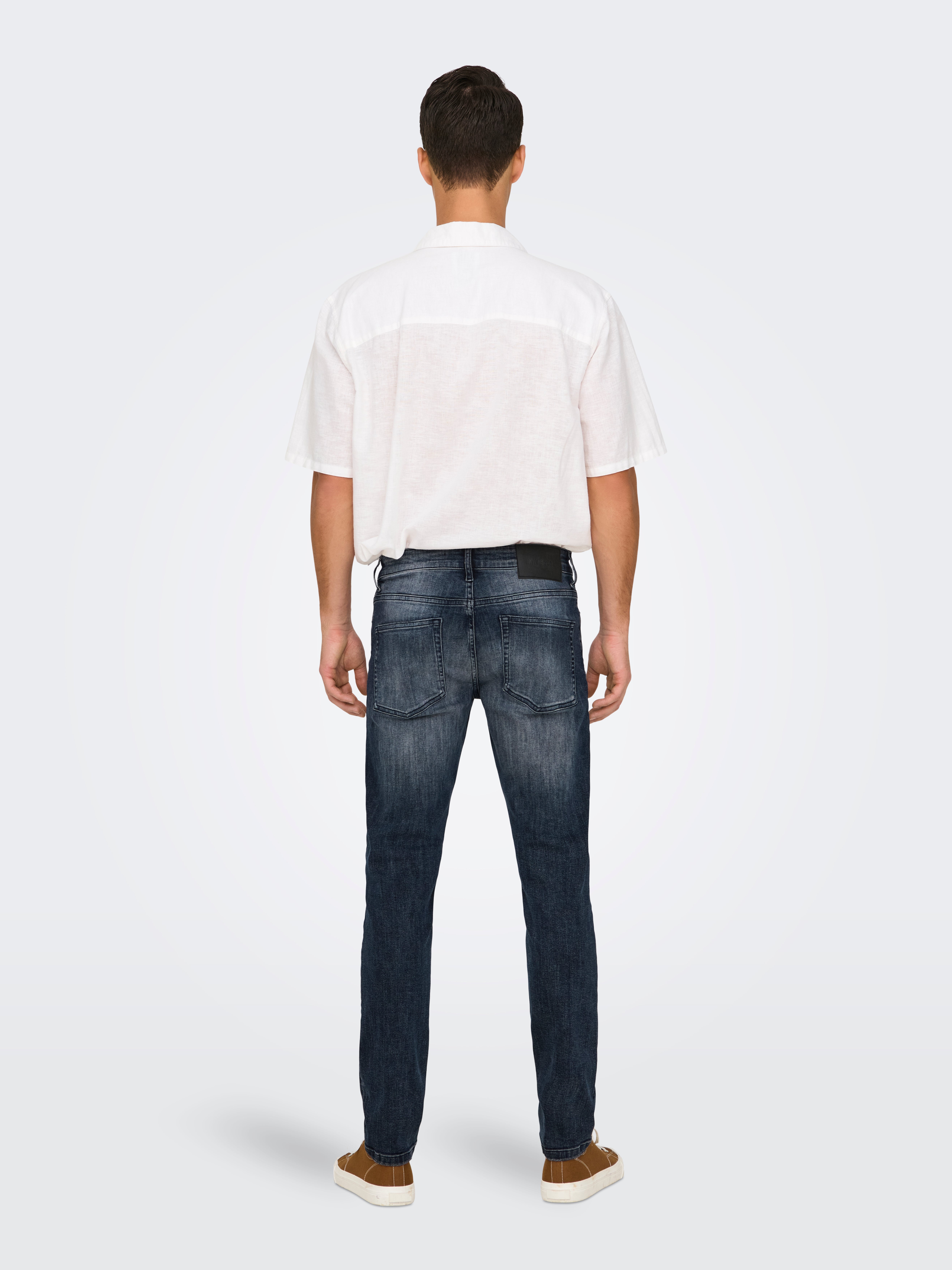 ONSLOOM Niedrige Taille Slim Fit Jeans Blue Black Denim