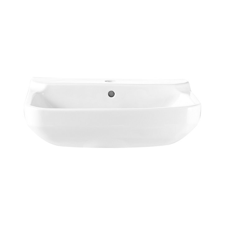 Lavabo en céramique, blanc, l.55 cm Teesta GoodHome