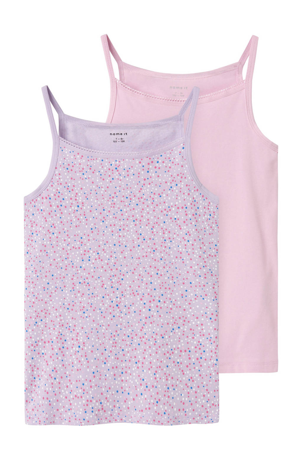 singlet NKFSTRAP TOP DOT - set van 2 roze/lila