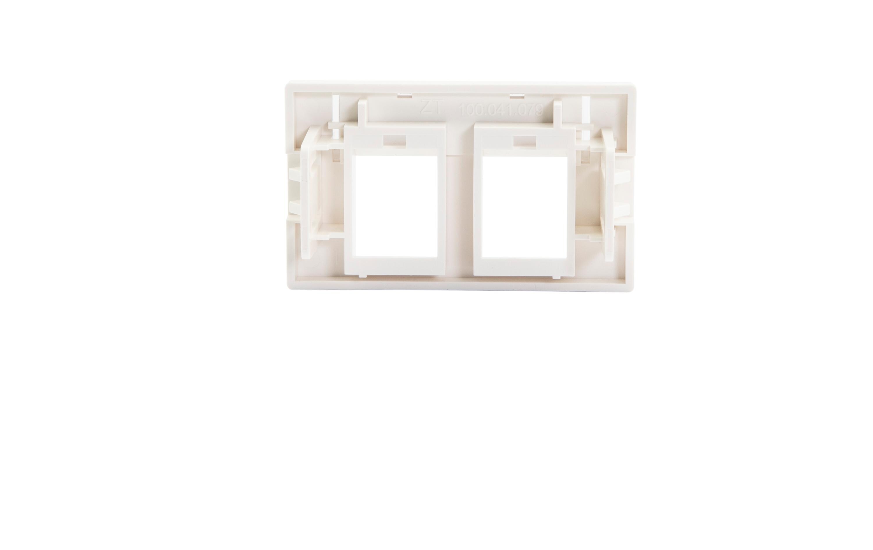 Anschlussmodul FLF mit SF, 2x KeystoneEB-Montageset Dätwyler FLF 3/5, für Anschlussmodul 2xRJ45 Keystone, Auslass gerade Weiss