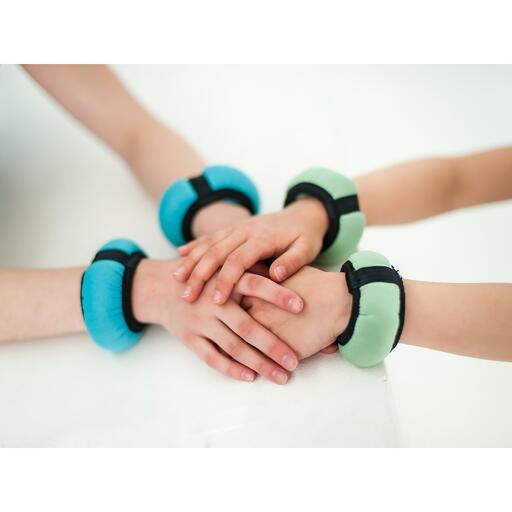 Pulseiras de neoprene com peso e enchimento de grânulos de metal índigo (2 unidades de 0,1 kg cada)