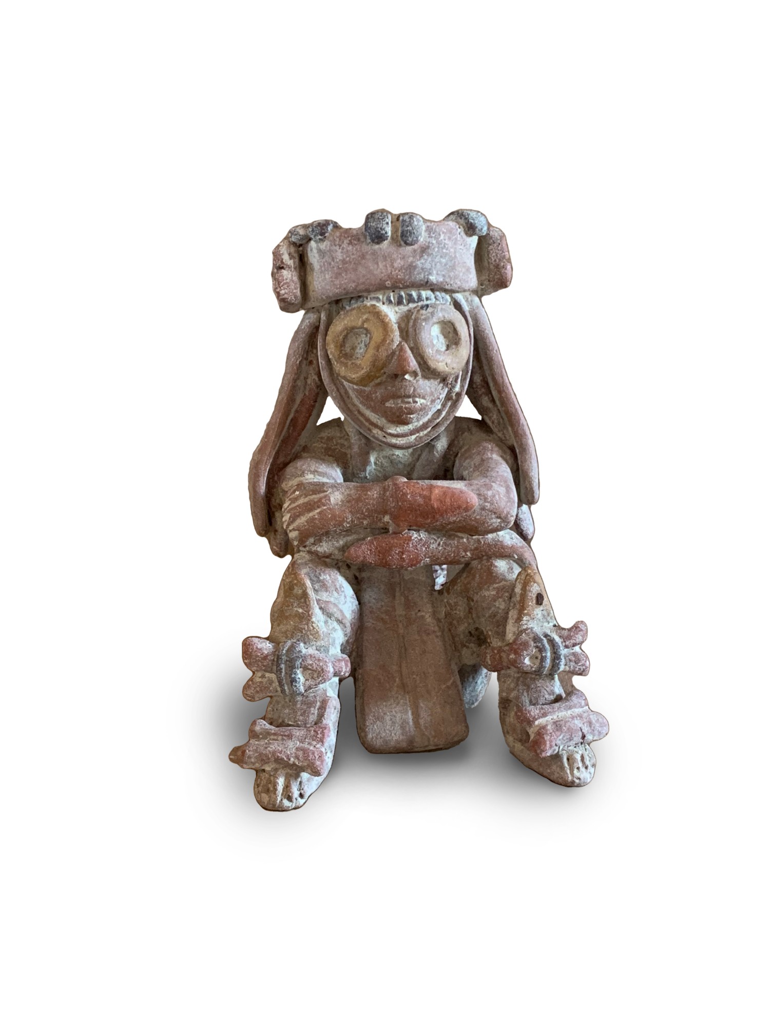 Terrakotta-Figur 'Totonaca', III, sitzend, handbemalt,  L 9 cm, B 8 cm, H 13 cm von fischer's lagerhaus