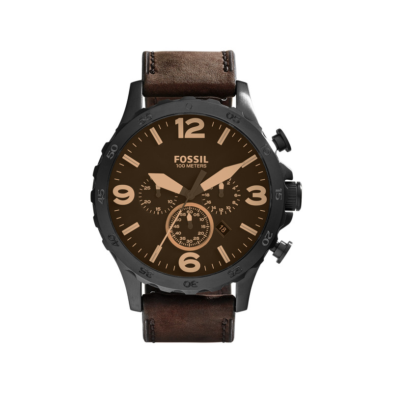 Montre Fossil homme chronographe acier noir