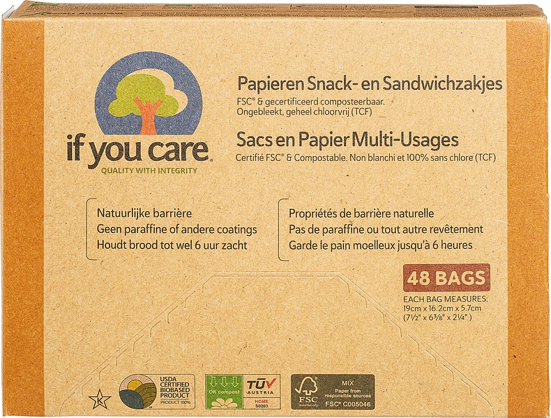 Ifyoucare Sandwichzakjes Paper Gerecy Cl)Ed (48 stuks)